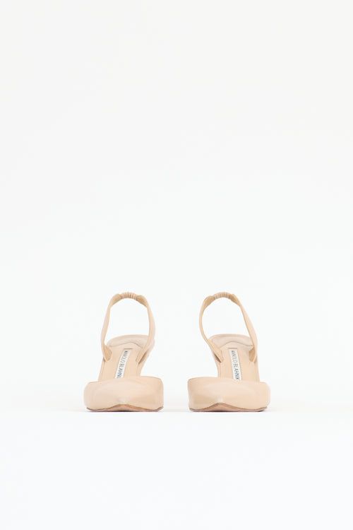 Manolo Blahnik Leather Carolyne Slingback Pump