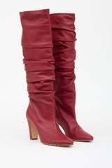 Manolo Blahnik Leather Ruched Calassohi Boot