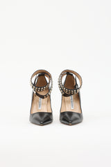 Manolo Blahnik Leather Studded Belta Pump