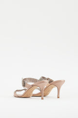 Manolo Blahnik Light Pink Satin Rhinestone Beopia Sandal
