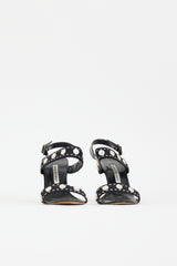 Manolo Blahnik Patent Button Embellished Sandal