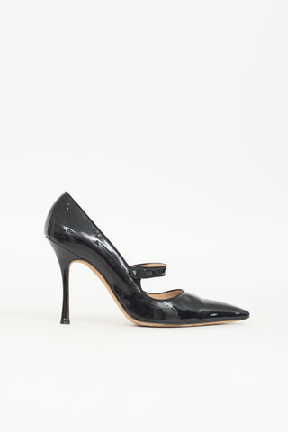 Manolo Blahnik Patent Camparinew Pump