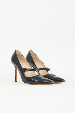 Manolo Blahnik Patent Camparinew Pump