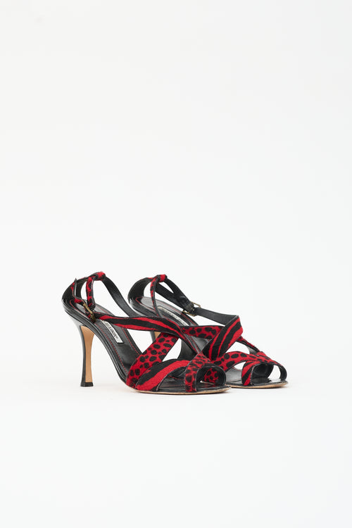 Manolo Blahnik Patent Printed Sandal