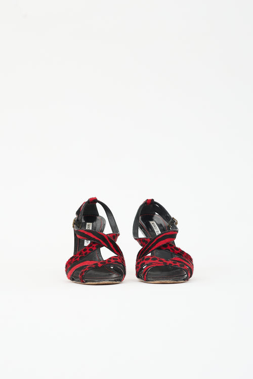 Manolo Blahnik Patent Printed Sandal