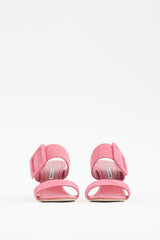 Manolo Blahnik Pink Suede Gable Sandal