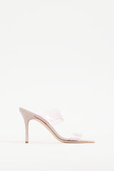 Manolo Blahnik Pink Suede & PVC Scolto Heel