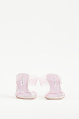 Manolo Blahnik Pink Suede & PVC Scolto Heel