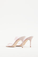 Manolo Blahnik Pink Suede & PVC Scolto Heel
