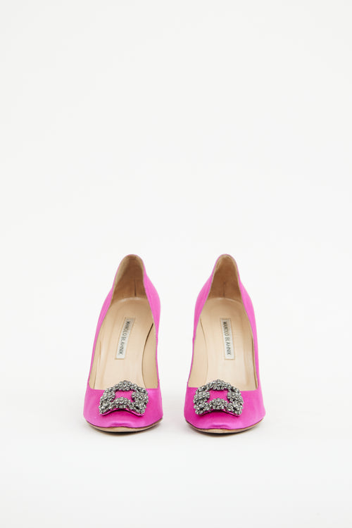 Manolo Blahnik Purple Satin Hangisi Pump