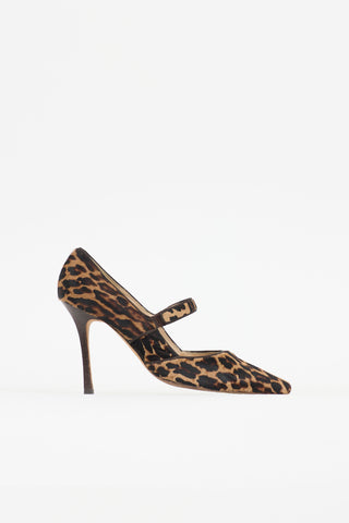 Manolo Blahnik Printed Hair Campari Pump