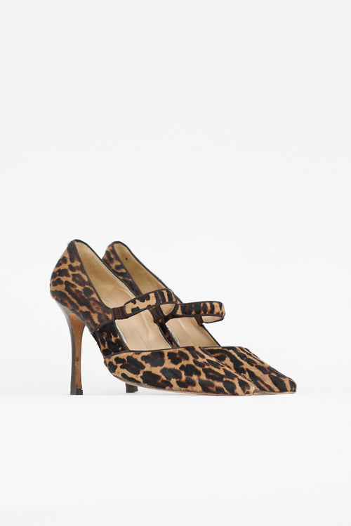 Manolo Blahnik Printed Hair Campari Pump