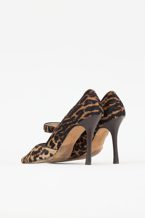 Manolo Blahnik Printed Hair Campari Pump