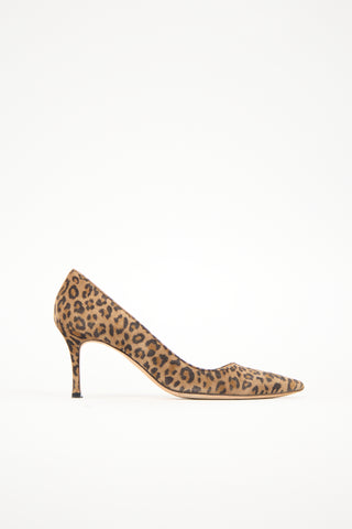 Manolo Blahnik Printed Suede BB Pump