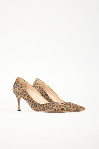 Manolo Blahnik Printed Suede BB Pump