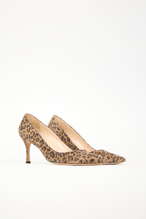 Manolo Blahnik Printed Suede BB Pump