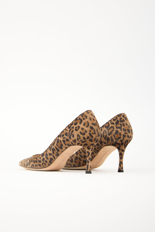Manolo Blahnik Printed Suede BB Pump