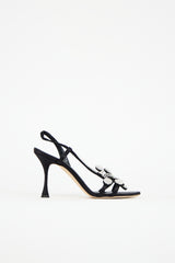 Manolo Blahnik Satin Fernusan 90 Embellished Heel