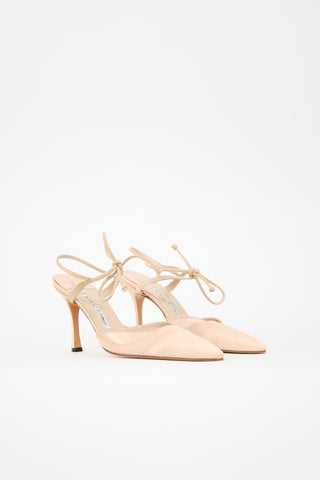 Manolo Blahnik Satin Slingback Heel
