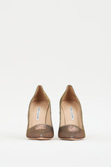 Manolo Blahnik Silver & Gold Sparkly BB Pump