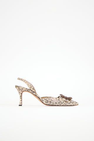 Manolo Blahnik Sparkly Printed Slingback Pump