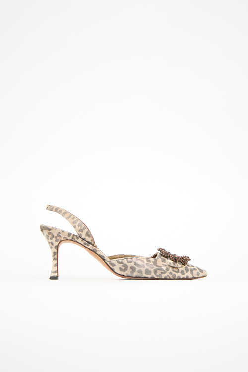 Manolo Blahnik Sparkly Printed Slingback Pump