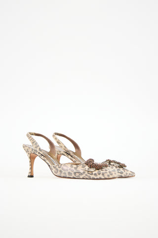 Manolo Blahnik Sparkly Printed Slingback Pump