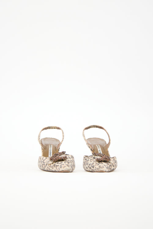 Manolo Blahnik Sparkly Printed Slingback Pump