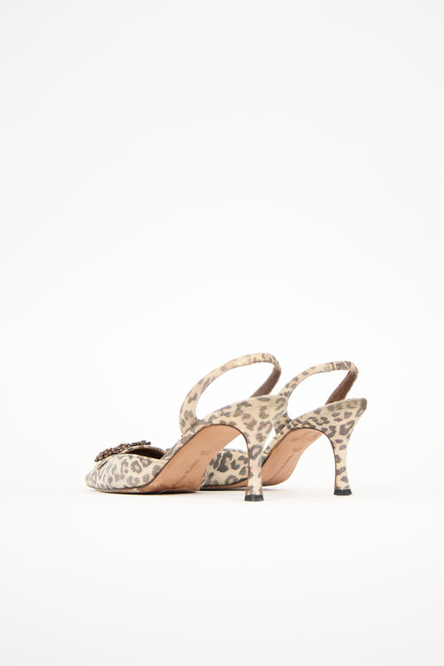Manolo Blahnik Sparkly Printed Slingback Pump