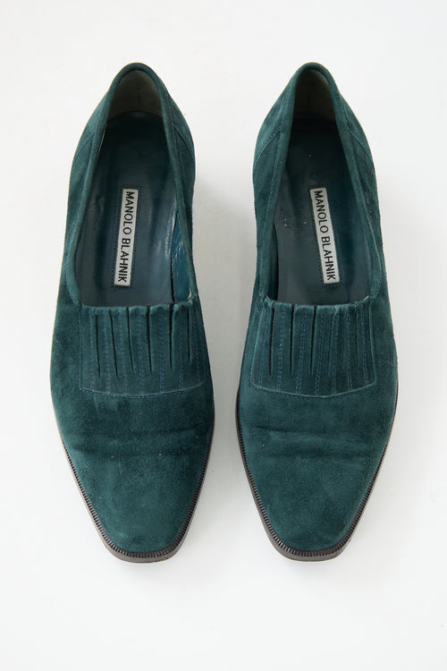 Manolo Blahnik Suede Flat