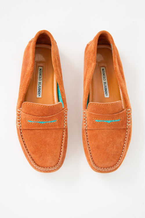 Manolo Blahnik Suede Driving Loafer
