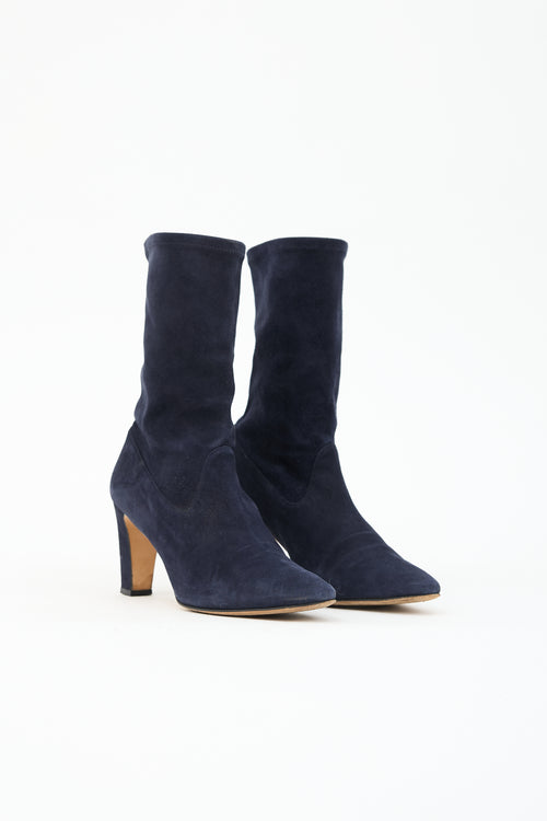 Manolo Blahnik Suede Ankle Boot