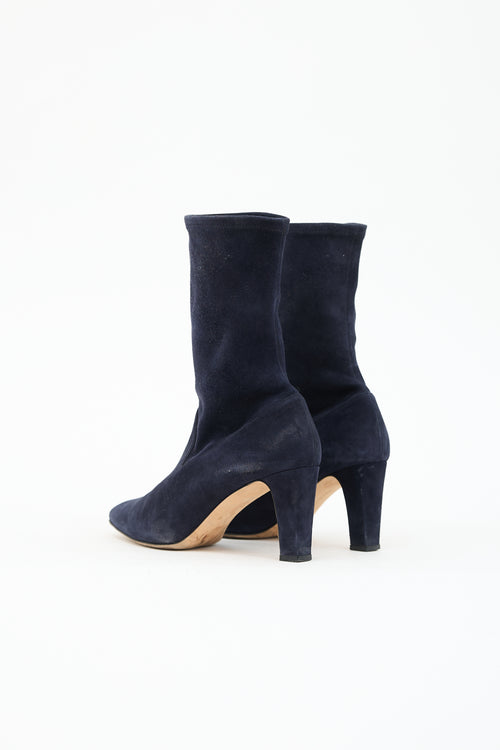 Manolo Blahnik Suede Ankle Boot