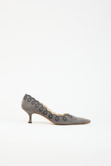 Manolo Blahnik Suede Appliqué Pump
