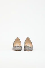 Manolo Blahnik Suede Appliqué Pump