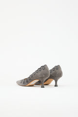Manolo Blahnik Suede Appliqué Pump