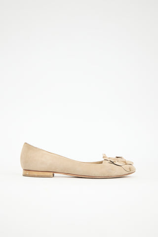 Manolo Blahnik Suede Gisella Flat