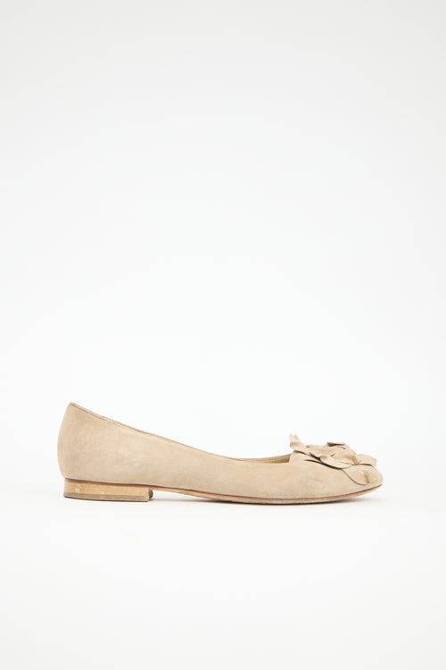 Manolo Blahnik Suede Gisella Flat