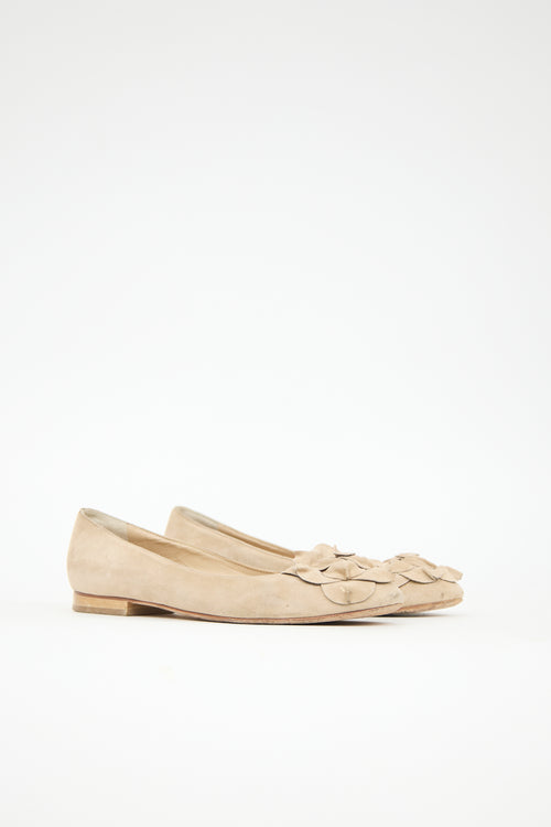 Manolo Blahnik Suede Gisella Flat