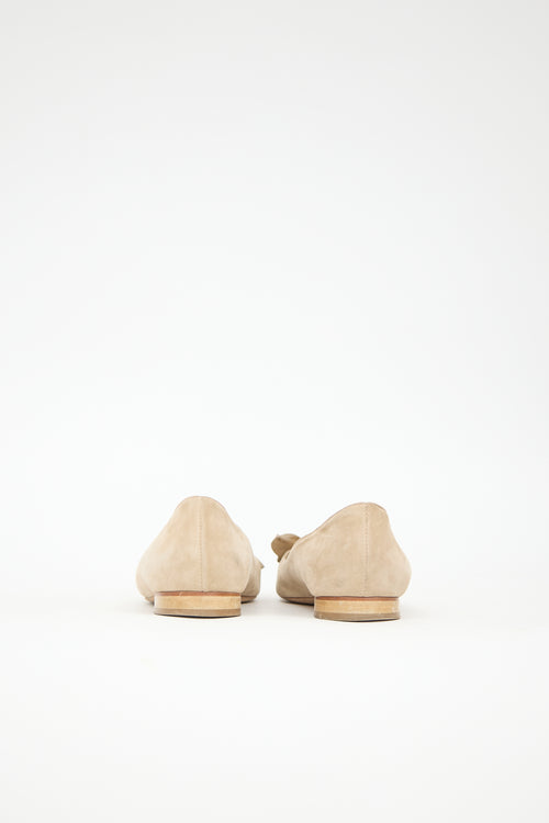 Manolo Blahnik Suede Gisella Flat