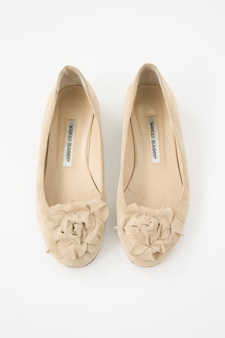 Manolo Blahnik Suede Gisella Flat