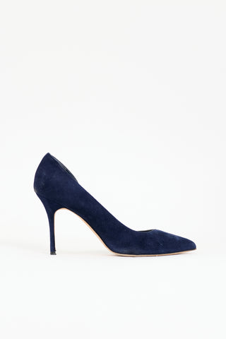 Manolo Blahnik Suede Iriza Pump