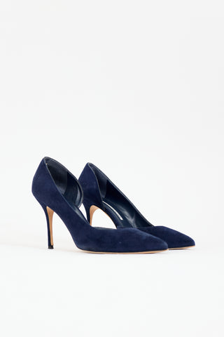 Manolo Blahnik Suede Iriza Pump