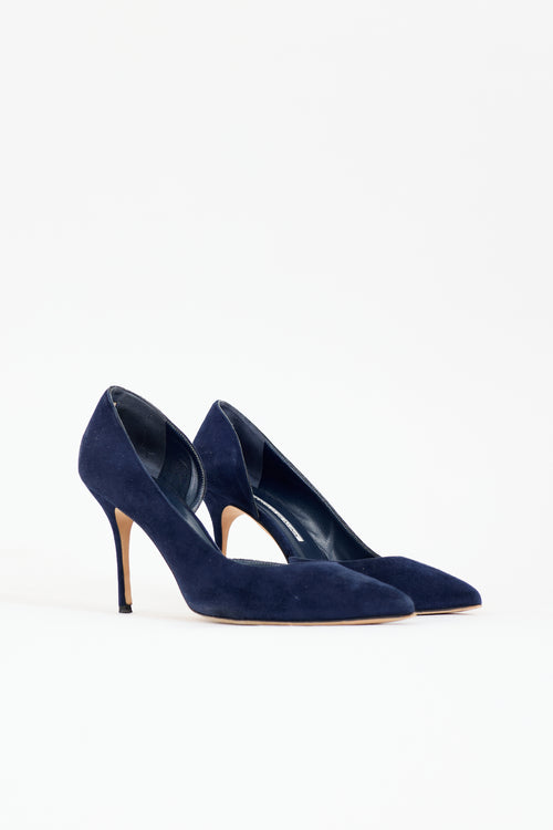 Manolo Blahnik Suede Iriza Pump