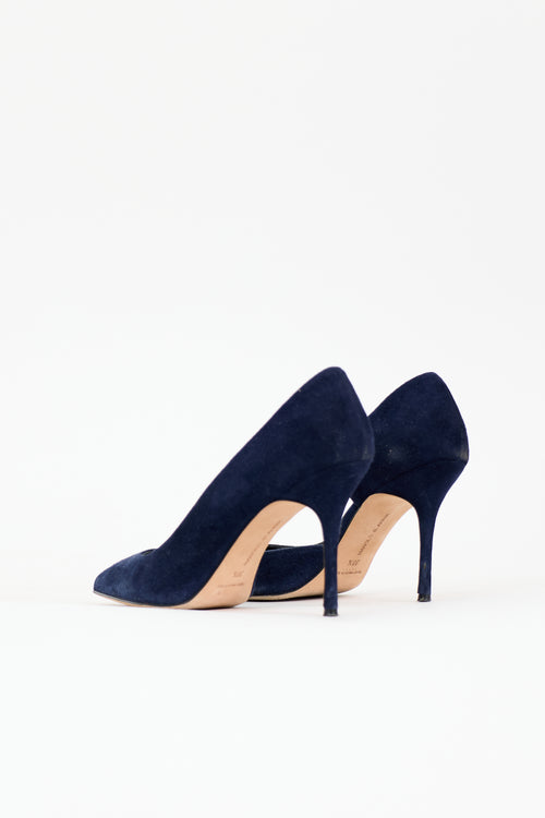 Manolo Blahnik Suede Iriza Pump