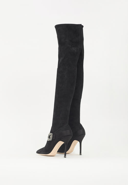 Manolo Blahnik Suede Plinianuthi 105 Boot