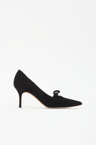 Manolo Blahnik Suede Pointed Toe Pump