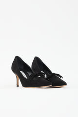 Manolo Blahnik Suede Pointed Toe Pump
