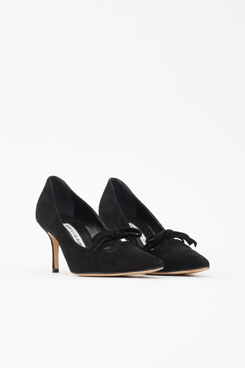 Manolo Blahnik Suede Pointed Toe Pump