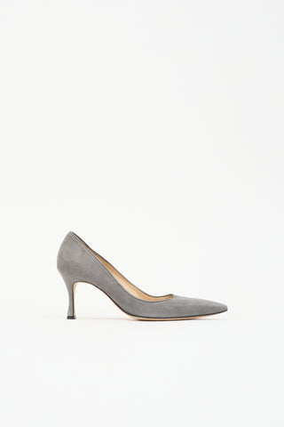 Manolo Blahnik Suede Pointed Toe Pump
